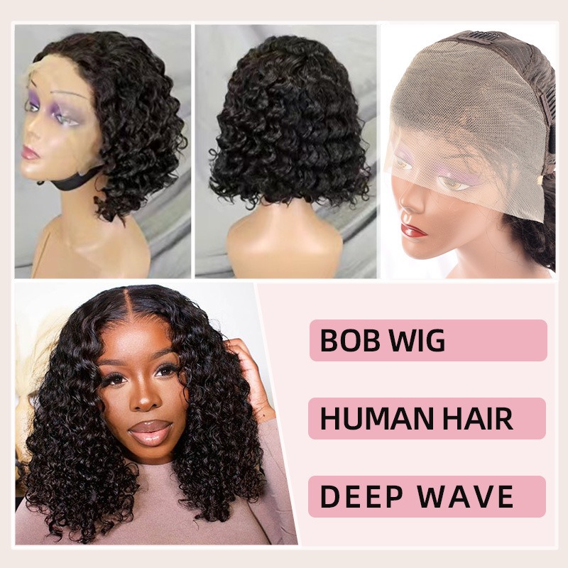 Reveal your natural beauty with our glueless deep wave AF full frontal Bob wig, carefully crafted from human hair for a stunning and authentic look